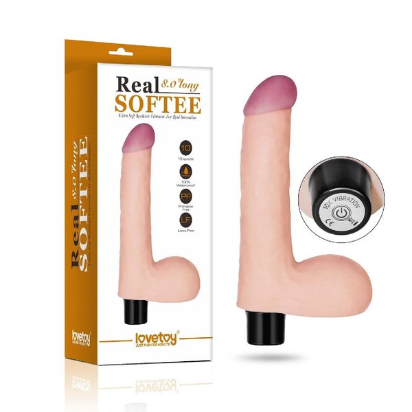 8"" Real Softee Vibrating Dildo zdjęcie 8