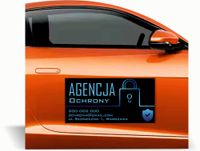 Magnes na samochód reklama magnetyczna 60x30 cm AGENCJA OCHRONY duży wybór