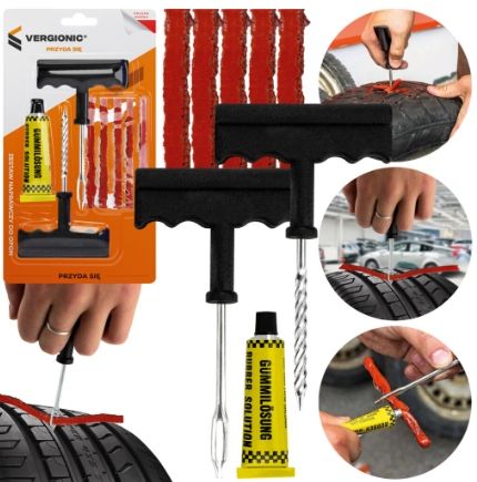 10x ZESTAW NAPRAWCZY DO OPON KÓŁ NAPRAWA PRZEBITEGO KOŁA OPONY VERGIONIC na Arena.pl