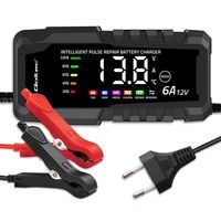 Qoltec Prostownik 12V 6A LCD do AGM GEL LiFePO4