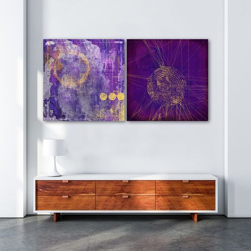 Deco Panel, Abstrakcja, fiolet 80x80 na Arena.pl