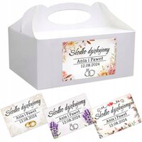 Etykiety naklejki na ciasto wesele weselne 100szt PERSONALIZACJA