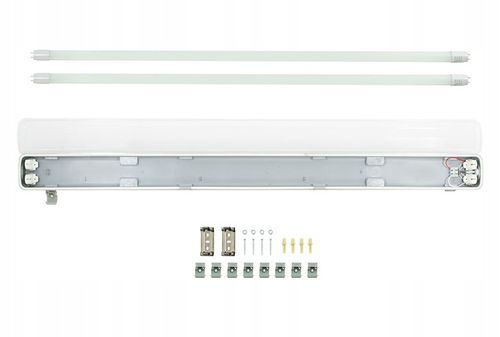 Oprawa hermetyczna T8 120cm + 2x Świetlówki LED 18W 120cm Biała na Arena.pl