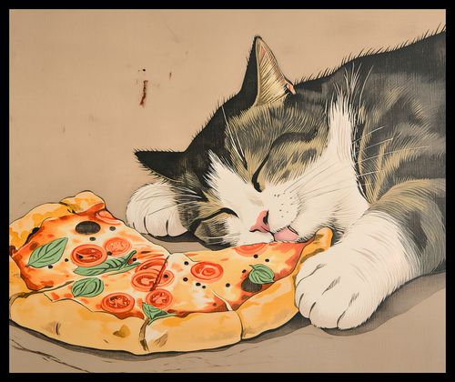 Plakat 60x50cm Pizza Dla Kota na Arena.pl