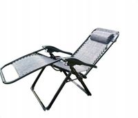 LEŻAK OGRODOWY NA BALKON PLAŻĘ MEGA WZMOCNIONY ZERO GRAVITY SZARY