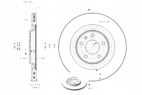 TARCZA HAM TYL 330X22 V BREMBO na Arena.pl
