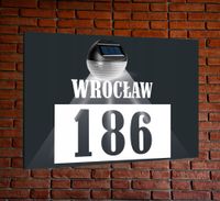 TABLICZKA ADRESOWA oświetlona led numer domu dibond nierdzewna ANTRACYT