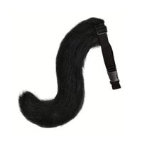 Ogon puchaty czarny kota lisa futrzany na pasku 42cm dł. cosplay anime rekwizyt strój karnawałowy