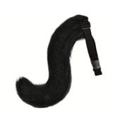 Ogon puchaty czarny kota lisa futrzany na pasku 42cm dł. cosplay anime rekwizyt strój karnawałowy