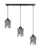 Felis lampa wisząca czarny 3x60W E27 klosz dymiony