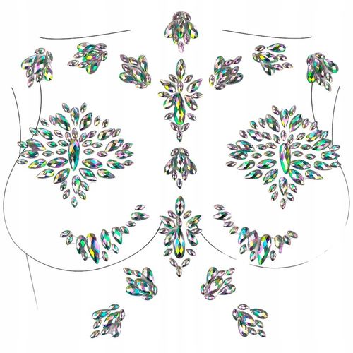 KRYSZTAŁKI Naklejki Cyrkonie BIŻUTERIA na DEKOLT na Arena.pl