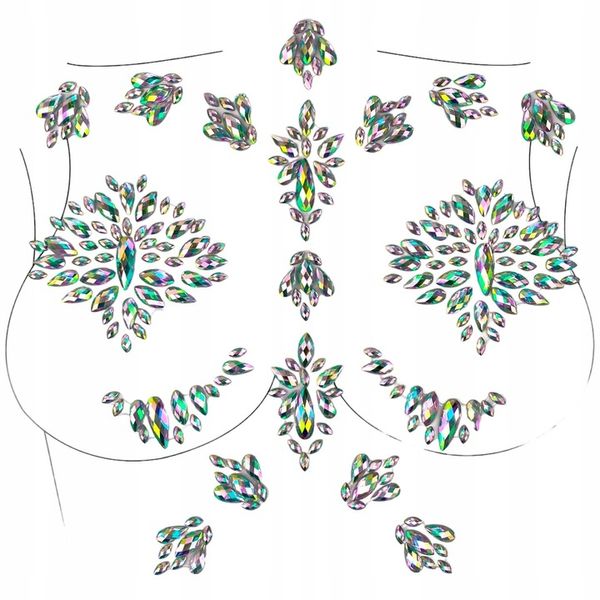 KRYSZTAŁKI Naklejki Cyrkonie BIŻUTERIA na DEKOLT zdjęcie 1