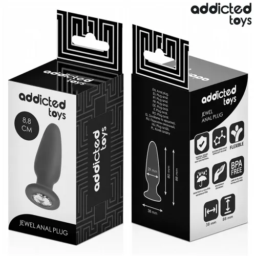 addicted toys korek anatomiczny s 8,8 cm z ozdobnym kryształem na Arena.pl