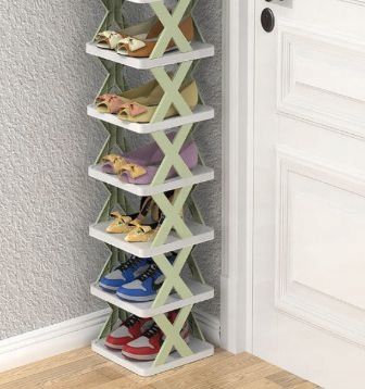 STOJAK Organizer Szafka na BUTY 6 poziomów ROZKŁADANA Zielona POJEMNA zdjęcie 5