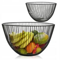 METALOWY KOSZYK NA OWOCE WARZYWA CZARNY MISA MISKA KOSZ OKRĄGŁY ORGANIZER