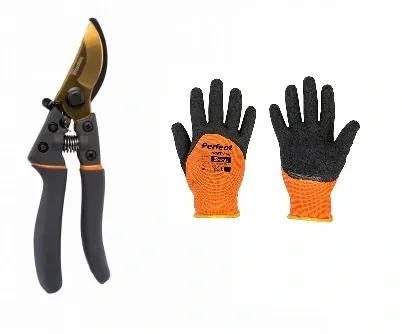 SEKATOR NOŻYCE DO KRZEWÓW GAŁĘZI KWIATÓW OGRODOWY + RĘKAWICE zdjęcie 1