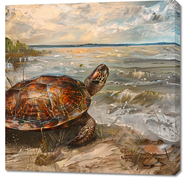 Obraz 90x90cm Nadmorski Żółw zdjęcie 1