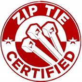 Naklejka Samochodowa Motocyklowa Zip Tie Certified Wlepka Majster Try tytka