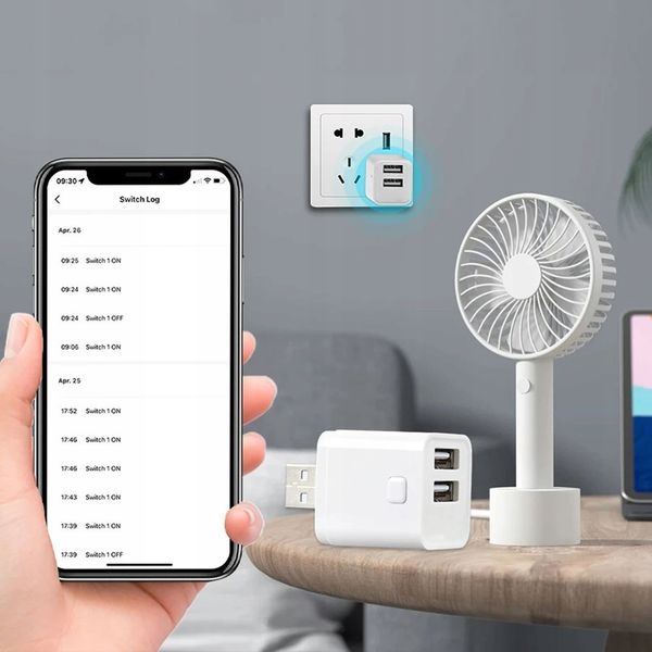Inteligentny Mini Przełącznik Adapter USB 2 port 5-12V ZigBee TUYA Smart zdjęcie 11