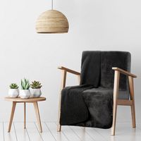 Koc narzuta TEDY 70x160 Eurofirany czarny miękka bukla + ciepły polar