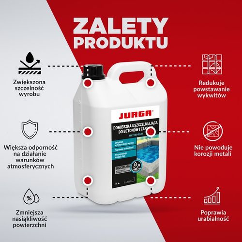 Wodouszczelniacz DO BETONU I ZAPRAW domieszka USZCZELNIAJĄCA JURGA 5 L na Arena.pl