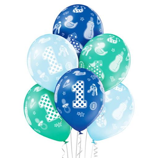Balony Pierwsze Urodzinki 6szt zdjęcie 1