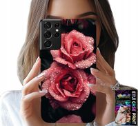 ETUI DO SAMSUNG GALAXY S21 Ultra - PIĘKNE RÓŻOWE RÓŻE, KWIECISTE WZORY
