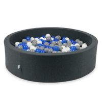 Suchy basen grafitowy 110x30 z piłeczkami 400 sztuk (niebieskie, białe, szare)
