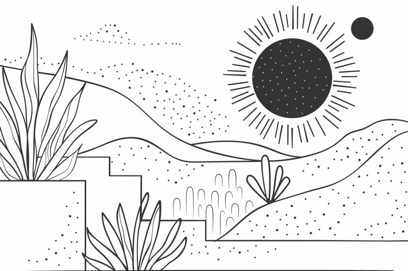 Plakat 60x40cm Linearny Pejzaż zdjęcie 1