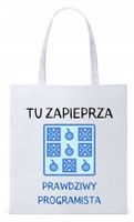 Informatyka Programisty Torba Eco Biała Shopper Z Nadrukiem Ze Zdjęciem