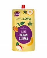 Owolovo MUS OWOCOWY XXL - JABŁKO BANAN ŚLIWKA aż 300g !!!