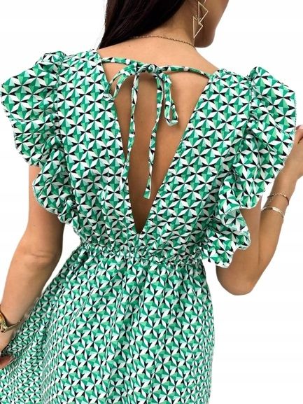 Sukienka suknia damska letnia wzorzysta S/M zdjęcie 2