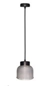 Liverpool lampa wisząca 1x40W E27 przeźroczyste szkło, czarnobiały kabel