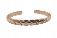 Elegancka sztywna bransoletka zygzak obręcz kolor złoty