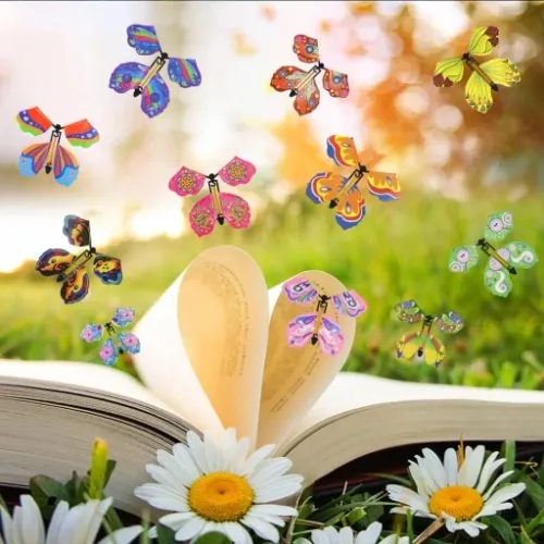 20X NAKRĘCANE LATAJĄCE MOTYLE SZTUCZKA MAGICZNA PREZENT DLA DZIECKA ZABAWA na Arena.pl