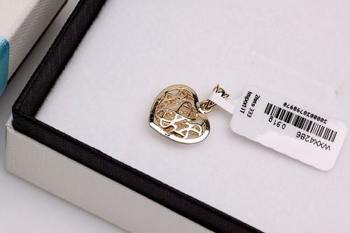 ażurowy wisiorek serce z białego i żółtego złota 333 na Arena.pl