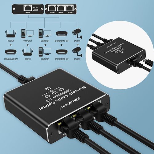 Qoltec Ethernet Splitter 1x3 RJ45 1000Mb/s USB-C na Arena.pl