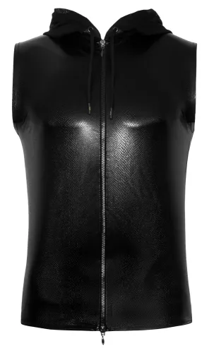 noir 2xl bezrękawnik z kapturem czarny skora węża męski na Arena.pl