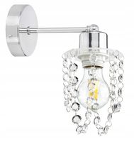 Lampa kinkiet ścienny chrom kryształowy glamour
