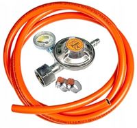 WĄŻ DO GAZU 3m REDUKTOR GAZOWY z MANOMETREM BUTLI 11kg OPASKI USZCZELKI