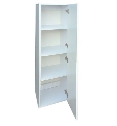 Szafka łazienkowa 140 x 30 cm / biała / biały połysk / słupek / do łazienki na Arena.pl