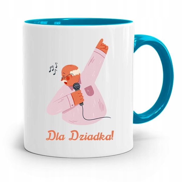 Kubek Błękitny Dzień Dziadka Prezent Dla Dziadka Z Nadrukiem Ze Zdjęciem zdjęcie 1