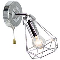 Industrialny kinkiet druciany 8414/1 8C do sypialni chrom