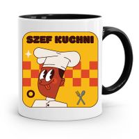 Kubek Czarny Dla Kucharza Kucharki Szef Kuchni Z Nadrukiem Ze Zdjęciem