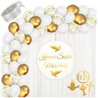 Dekoracje komunijne BALONY GIRLANDA z imieniem dekoracje na KOMUNIĘ ŚWIĘTĄ