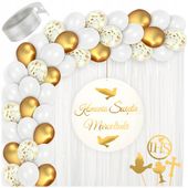 Dekoracje komunijne BALONY GIRLANDA z imieniem dekoracje na KOMUNIĘ ŚWIĘTĄ