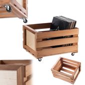 KADAX Skrzynka Na Płyty 45x28cm Winylowe Pojemnik Stojak Winyle Na Kółkach