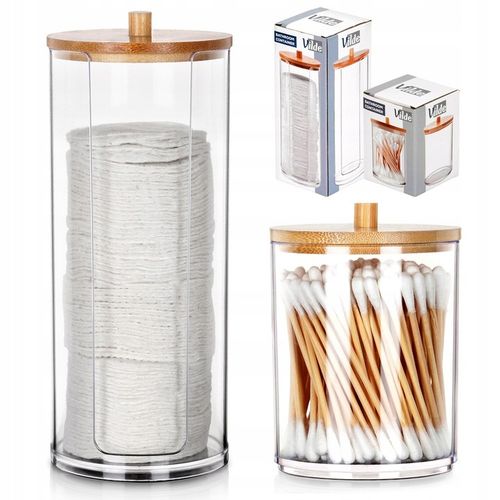 2x Pojemnik ŁAZIENKOWY organizer patyczki płatki kosmetyczne higieniczne na Arena.pl