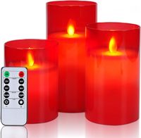 Świeca LED na baterie czerwona Pilot 3 sztuki