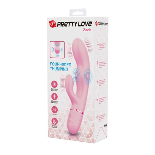 Pretty Love Zach Four-Sided Thumping Rabbit Vibrator – Pink na Arena.pl